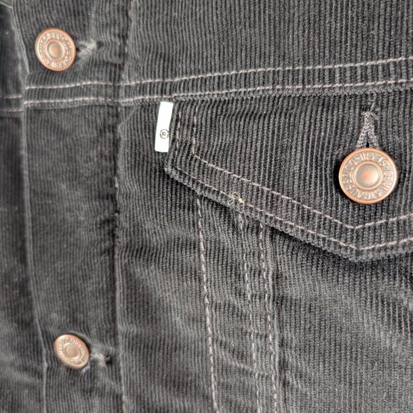 Levis Sherpa Trucker Jacket Corduroy Black Like New  - men's XXL - Picture 2 of 8
